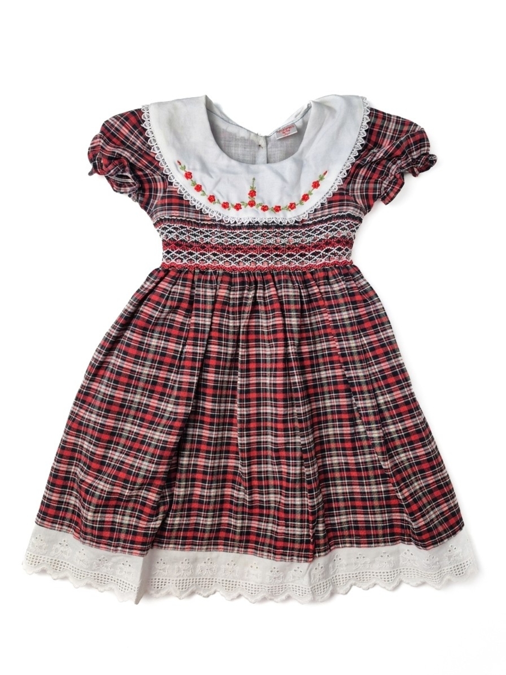 Vintage TAMIE Plaid Smocked Toddler Dress Holiday 2T 3T